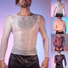 Herren Langarm Öl glänzend