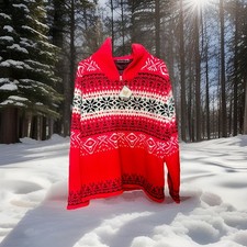 Damen Norweger Strick Pullover Grösse 38 Windstopper