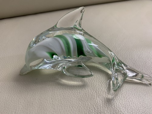 Vintage delphin glass figur - vintage,