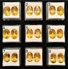 1 Paar Citrin Sonnen Gelb Oval