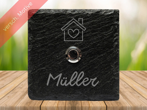Schiefer klingelschild mit - schiefer,