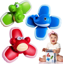 Saugnapf Spinner Spielzeug, Baby Kreisel Badspielzeug - 3Er Set, Drehspielzeug F