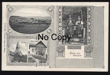 #1585 AK Dautphe Dautphetal Kr. Marburg-Biedenkopf Kirche Schulhaus Trachten