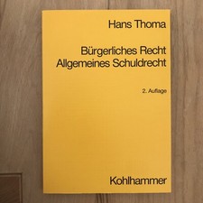 Bürgerliches Recht Allgemeines Schuldrecht Hans Thoma