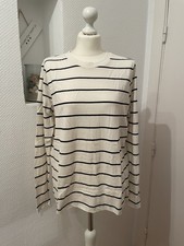 Primark Langarmshirt Longsleeve Damen wollweiss schwarz gestreift Gr. L neu