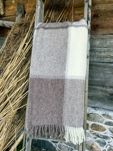 Klippan wolldecke taupe beige - taupe,