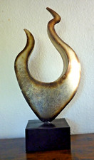 Skulptur Kunstobjekt Abstrakt Deko Metall Gold Glanz ca. 69x32x13cm ca. 1340gr.