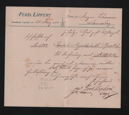 Annaberg autograph 1906 - autograph,