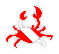 10cm Auto-Aufkleber Crab Scuba