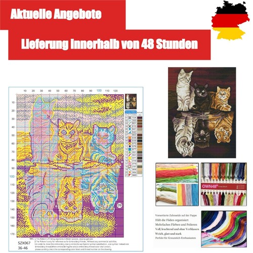 Kreuzstich stickpackung katze - stickpackung,