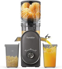 Fyenkfar Slow Juicer 300W Kaltpress Entsafter BPA-frei, Ganze Frucht, Grau