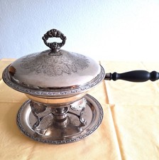 Verzierter versilberter Chafing Dish (Rechaud) mit Holzgriff 5-teilig Oneida
