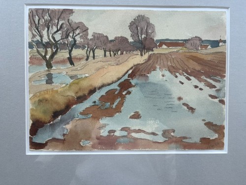 Aquarell flusslandschaft - aquarell,