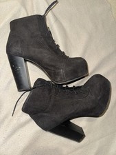 Stiefel High-Heel Damen Gr 38 Schwarz Boots Sammler Vintage