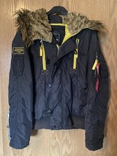 Alpha Industries Bomberjacke Flieger Jacke Schwar Gelb GR M