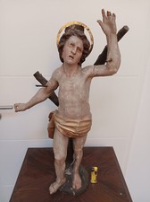 Antiker Heiliger Sebastian, Holz geschnitzt, Figur, Skulptur, Barock 18.Jh.
