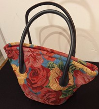 Handtasche Damen - Gobelinstoff -Rosen