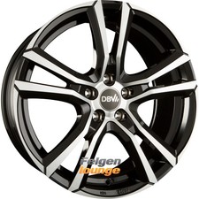 4 Alufelgen DBV ANDORRA Schwarz Front Poliert 8x19 ET45 5x114,3 19 Zoll