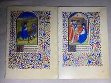 2 Blätter aus Stundenbuch, Faksimile, Handschrift auf Pergament, 2.Hälfte 15.Jh