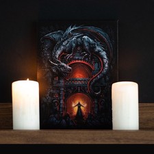 Dunkle Spirale Direkte Drachen Höhle Gothic Feuerdrache Leinwand Wandrelief Bild