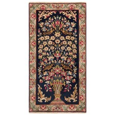 Kerman 114x60 cm Handgeknüpfter Perserteppich Kirman Orient Carpet Rug Blumen