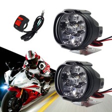2X Motorrad Scheinwerfer LED Nebelscheinwerfer Front Lichter mit Schalter 10W DE