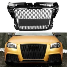 Für Audi A3 8P 208-2012 Front Kühlergrill Sportgrill Waben Gitter Schwarz Glanz