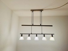 Lampe Pendelleuchte Edelstahl Milchglas Modern Design 5xE14/9W 2700K