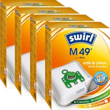 4 Packungen Swirl M 49 | 16 Staubsaugerbeutel | für Miele