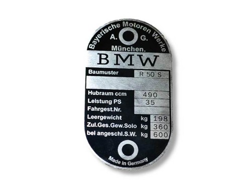 Bmw r50s typenschild schild - typenschild,