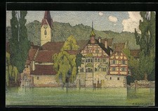 Künstler-AK Ernst E. Schlatter: Stein am Rhein, Kloster St. Georgen 1915 