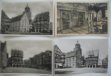 4 alte Postkarten aus ALSFELD Marktplatz & Sitzungssal Rathaus Echtfoto Hessen