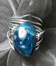 Unikat! ENERGETISCHER Ring APATIT Gr. 17,5 mm erweiterbar auf max. 19mm