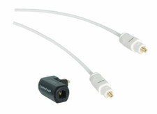 0,5m bis 15m Toslink Optisches Audiokabel SPDIF LWL Slim(Weiß)+Adapter(Option)
