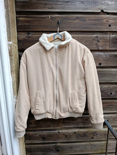 Beige rippsamt jacke - beige,
