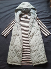 PRIMARK Longweste Steppweste /Mantel Gr.XS lindgrün mit Kapuze TOP