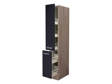 Apothekerschrank Küche - 30 cm breit - Anthrazit Miniperl San Remo Eiche – Lino