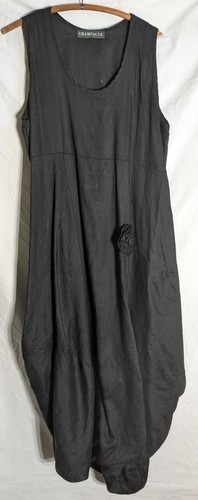 Kleid leinen champagne schwarz - kleid,