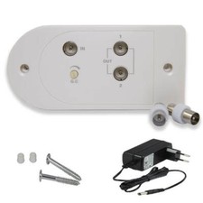 Antennenverstärker 25dB 2 Geräte Kabel TV Signal Verstärker DVB-C HDTV Digital K