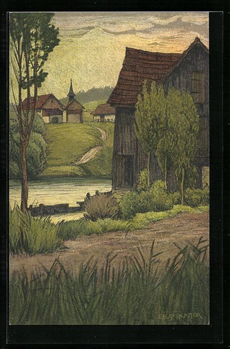 Künstler ernst e - künstler-ak,