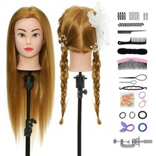 Frisierkopf 60% Echthaar Friseurkopf Trainingsköpfe Friseursalon mit Braid Set