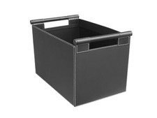 Holzkorb Lederkorb schwarz