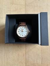 Citizen Herren Analog Automatic Armbanduhr Edelstahl in Goldoptik, Armband Leder