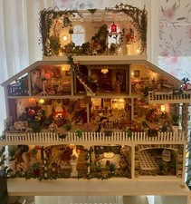 Lundby Puppenhaus mit Wintergarten und elektrischer Beleuchtung, komplett