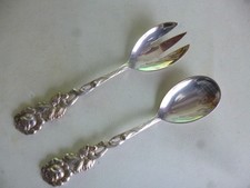 Hildesheimer Rose Austerngabel und Austernlöffel  90 Silber selten