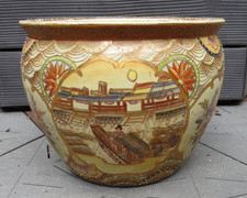 24176/ Vintage China Fishbowl Übertopf Ø ca. 25,5 cm Höhe ca. 20,5 cm