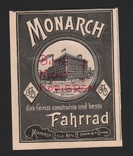 HAMBURG CHICAGO, Werbung  1898, Monarch Cycle MFG. Co. Fahrrad-Fabrik