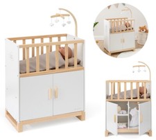 Puppenbett COZY mit Schrank und Mobile aus Holz Holzbett Puppenschrank Bett NEU