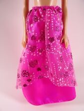 Mode Fashion Kleidung für Barbiepuppe langer Rock mit Glitzer-Herzchen (12860)