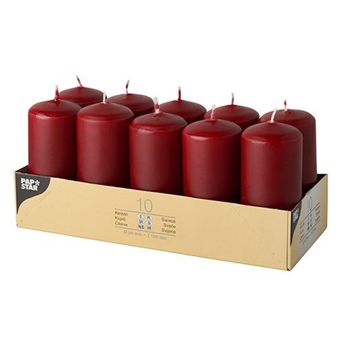 Papstar stumpenkerzen bordeaux - papstar,